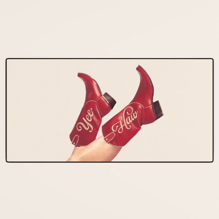 These Boots - Yeehaw Rustic Red n Neutral Desk Mat Gallery Image 3