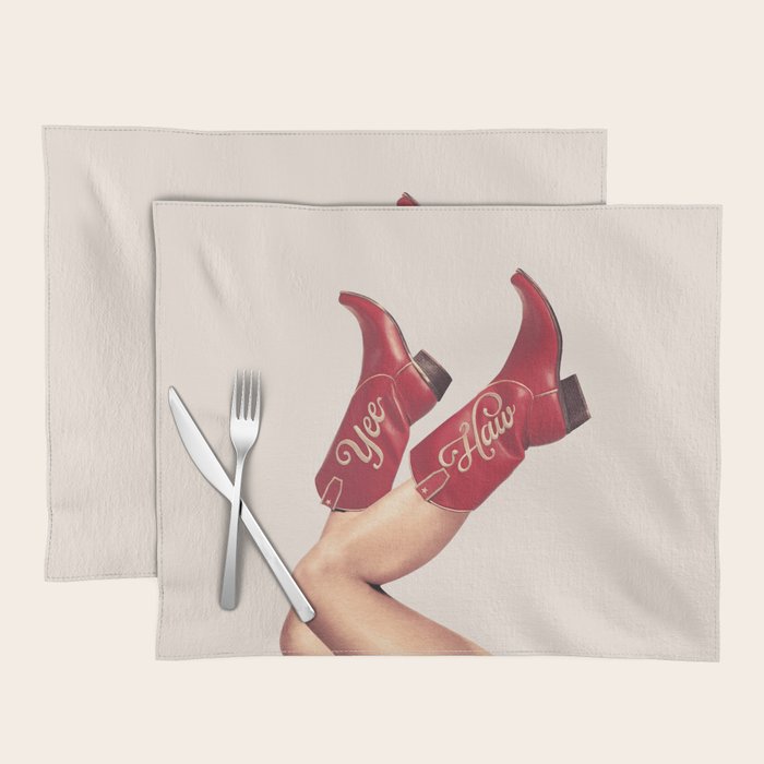 These Boots - Yeehaw Rustic Red n Neutral Placemat Gallery Image 1