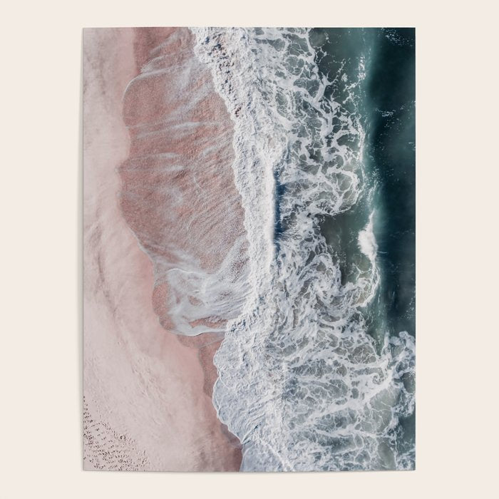 Crashing waves - Aerial Beach Ocean Sea Photography by Ingrid Beddoes Poster Gallery Image 1