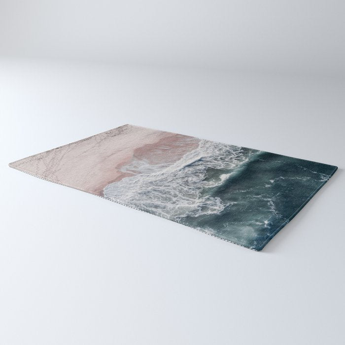 Crashing waves - Aerial Beach Ocean Sea Photography by Ingrid Beddoes Rug Gallery Image 3