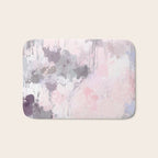 Modern Contemporary soft Pastel Pink Grey Abstract Bath Mat Gallery Image 1