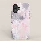 Modern Contemporary soft Pastel Pink Grey Abstract iPhone Case Gallery Image 1
