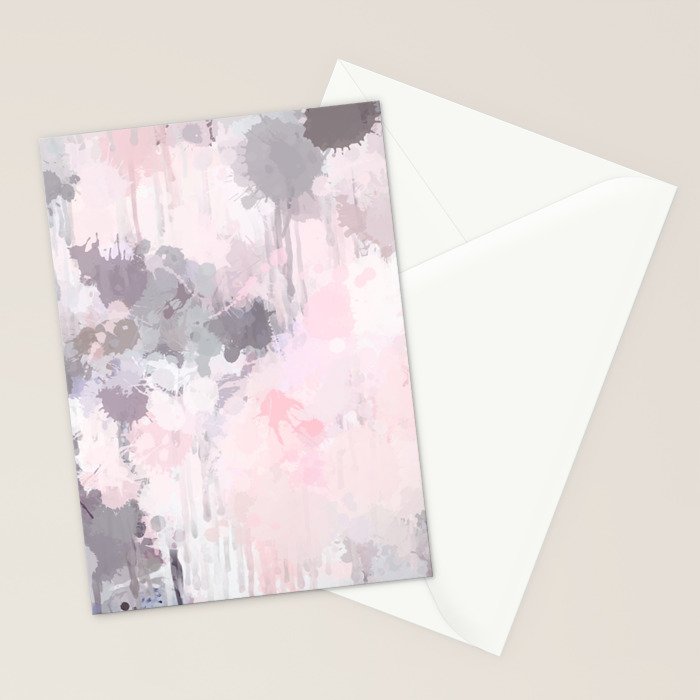 Modern Contemporary soft Pastel Pink Grey Abstract Stationery Card Gallery Image 2
