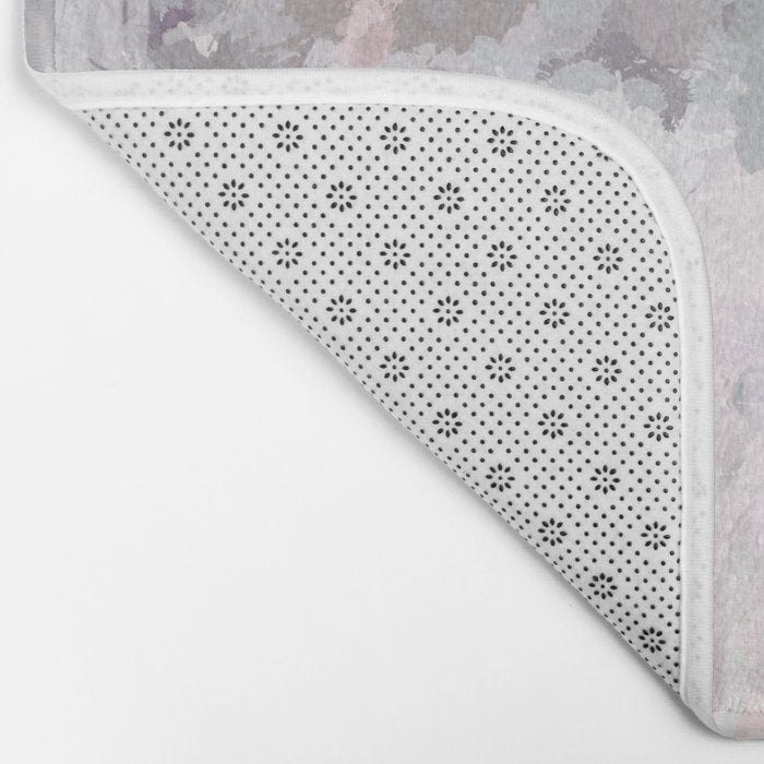 Modern Contemporary soft Pastel Pink Grey Abstract Bath Mat Gallery Image 2