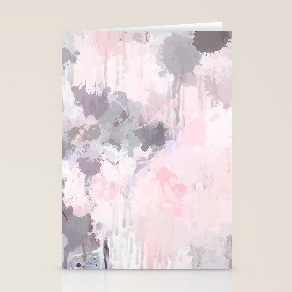 Modern Contemporary soft Pastel Pink Grey Abstract Stationery Card Gallery Image 2