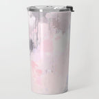Modern Contemporary soft Pastel Pink Grey Abstract Travel Mug Gallery Image 2