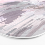 Modern Contemporary soft Pastel Pink Grey Abstract Bath Mat Gallery Image 3