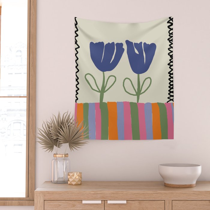 Happy two blooming  Wall Tapestry Gallery Image 2