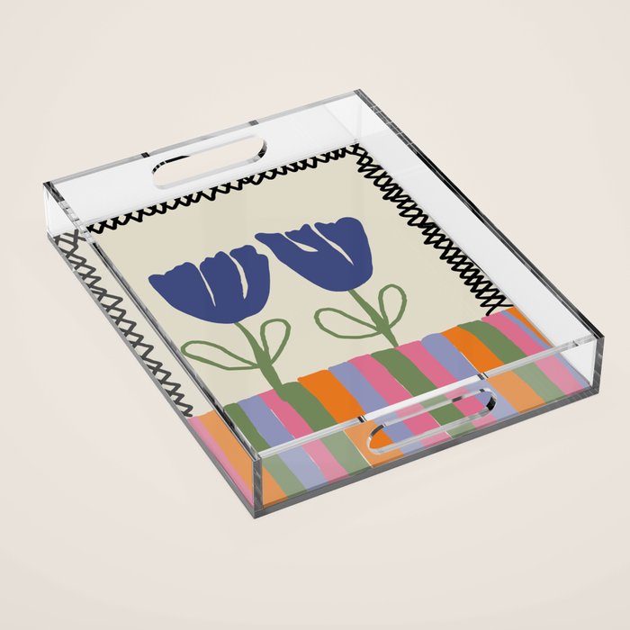 Happy two blooming  Acrylic Tray Gallery Image 1