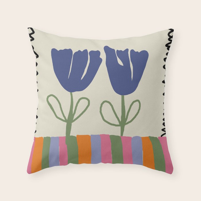 Happy two blooming  Throw Pillow Gallery Image 6