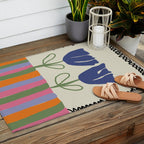 Happy two blooming  Outdoor Rug Gallery Image 2