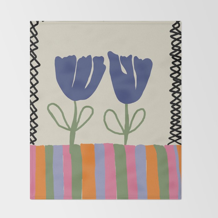 Happy two blooming  Throw Blanket Gallery Image 2