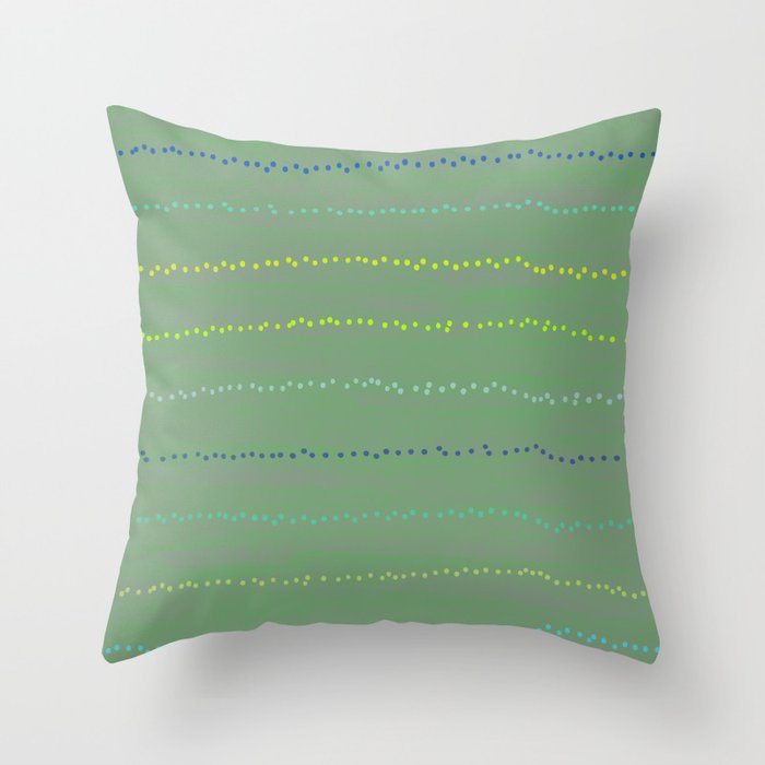 Minimal Doodle Dots in Sage Green Throw Pillow Gallery Image 6