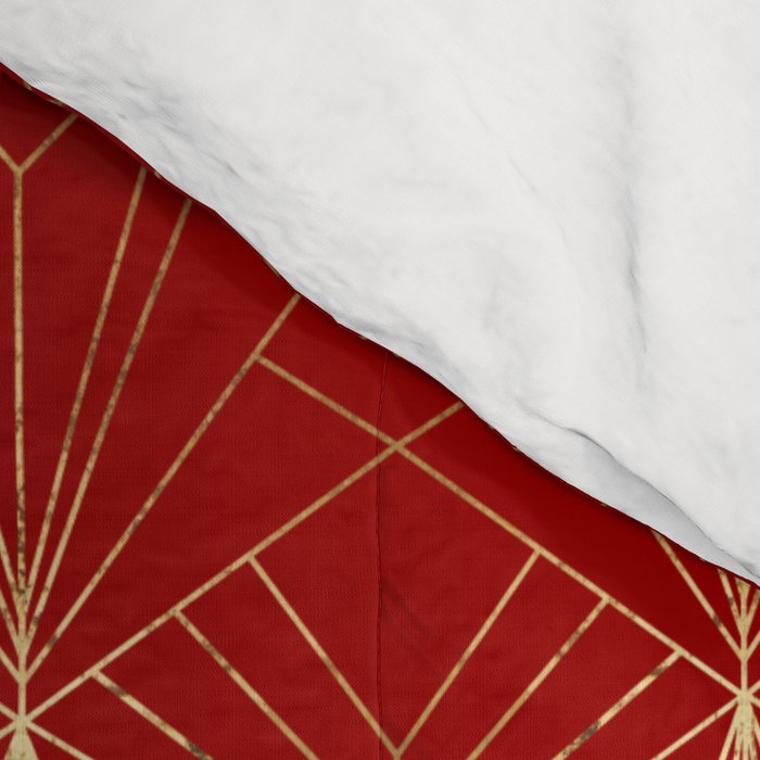 Crimson Red Art Deco Comforter Gallery Image 4