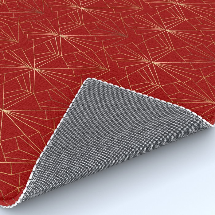 Crimson Red Art Deco Rug Gallery Image 4
