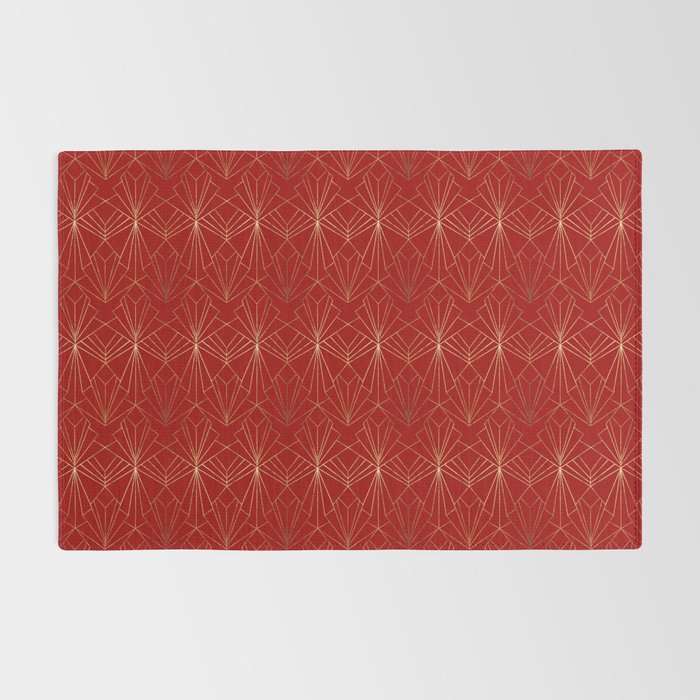 Crimson Red Art Deco Rug Gallery Image 2