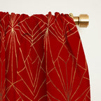 Crimson Red Art Deco Window Curtain Gallery Image 2