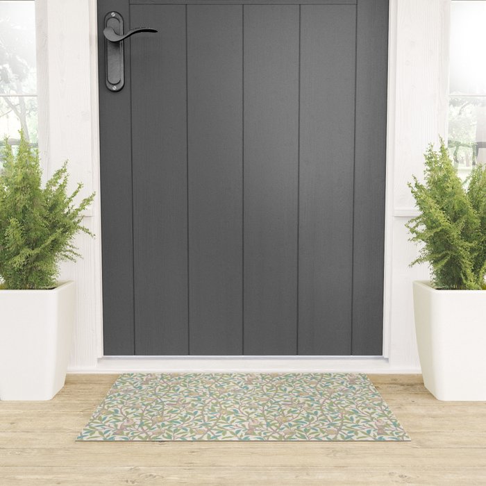 William Morris Bird and Pomegranate Pearl Jade Welcome Mat Gallery Image 3