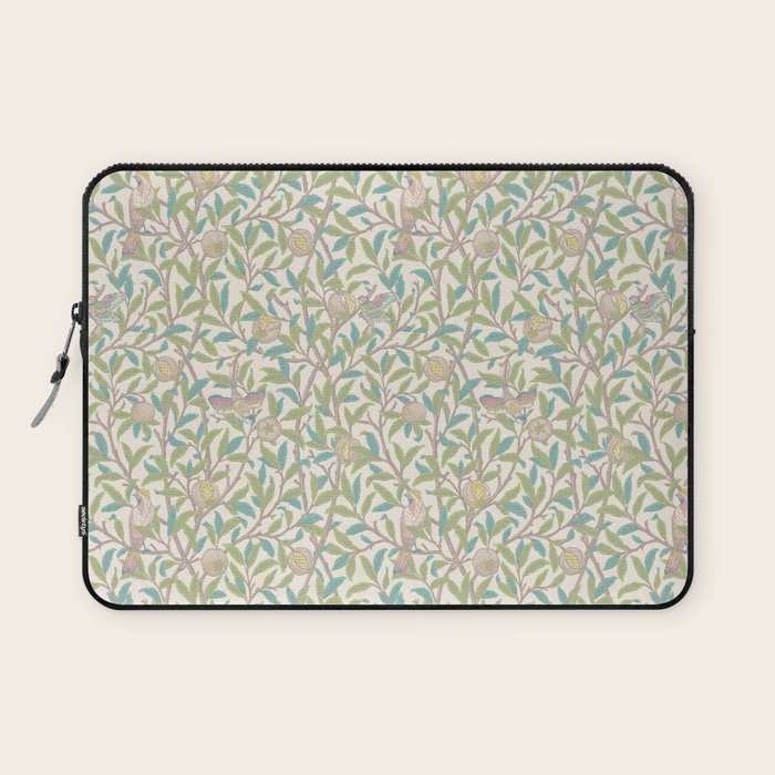 William Morris Bird and Pomegranate Pearl Jade Laptop Sleeve Gallery Image 1