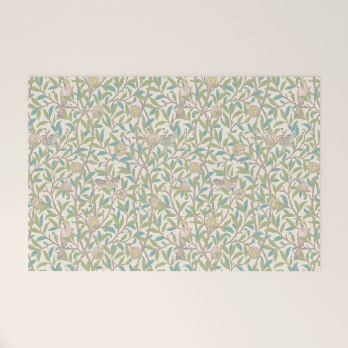 William Morris Bird and Pomegranate Pearl Jade Welcome Mat Gallery Image 1