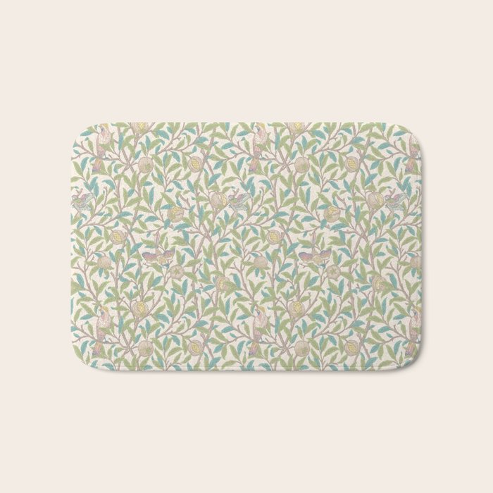 William Morris Bird and Pomegranate Pearl Jade Bath Mat Gallery Image 1