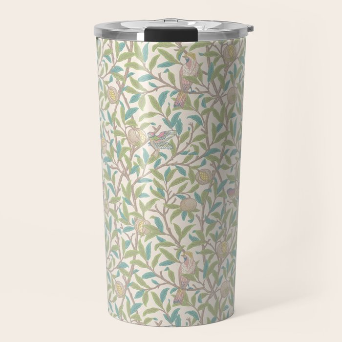 William Morris Bird and Pomegranate Pearl Jade Travel Mug Gallery Image 1