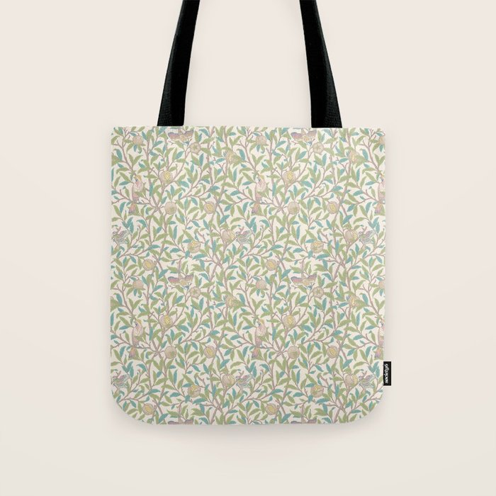 William Morris Bird and Pomegranate Pearl Jade Tote Bag Gallery Image 1