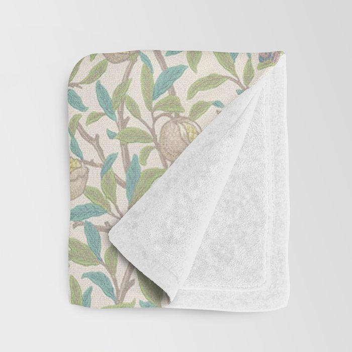 William Morris Bird and Pomegranate Pearl Jade Throw Blanket Gallery Image 3