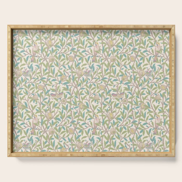 William Morris Bird and Pomegranate Pearl Jade Serving Tray Gallery Image 1
