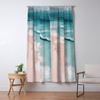 Dream Beach - Aerial Photography of Pink and Turquoise Coast Window Curtain Gallery Image 5
