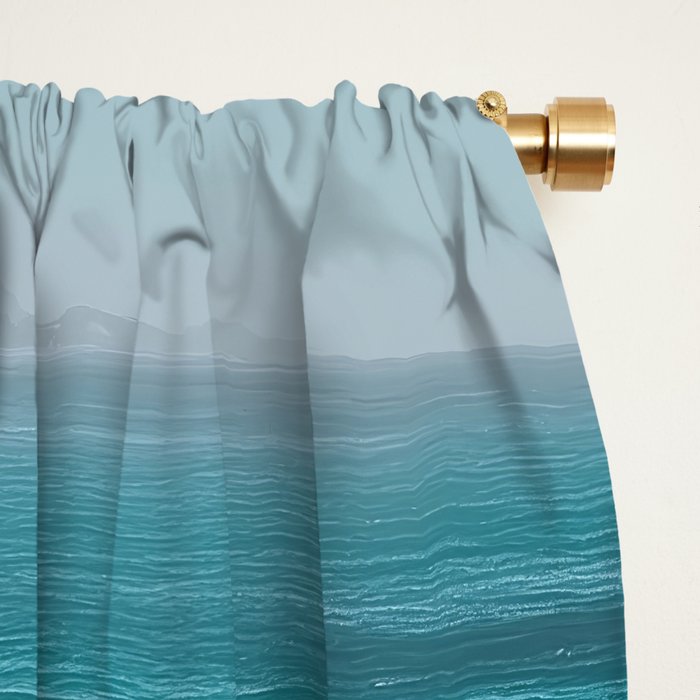 Dream Beach - Aerial Photography of Pink and Turquoise Coast Window Curtain Gallery Image 2