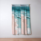 Dream Beach - Aerial Photography of Pink and Turquoise Coast Window Curtain Gallery Image 3