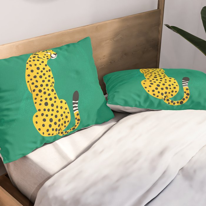 The Stare: Golden Cheetah Edition Pillow Sham Gallery Image 2