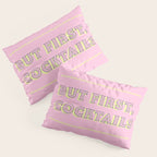 Pastel Pink Party Cocktails Pillow Sham Gallery Image 3