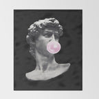 David blowing bubblegum bubble Throw Blanket Gallery Image 2