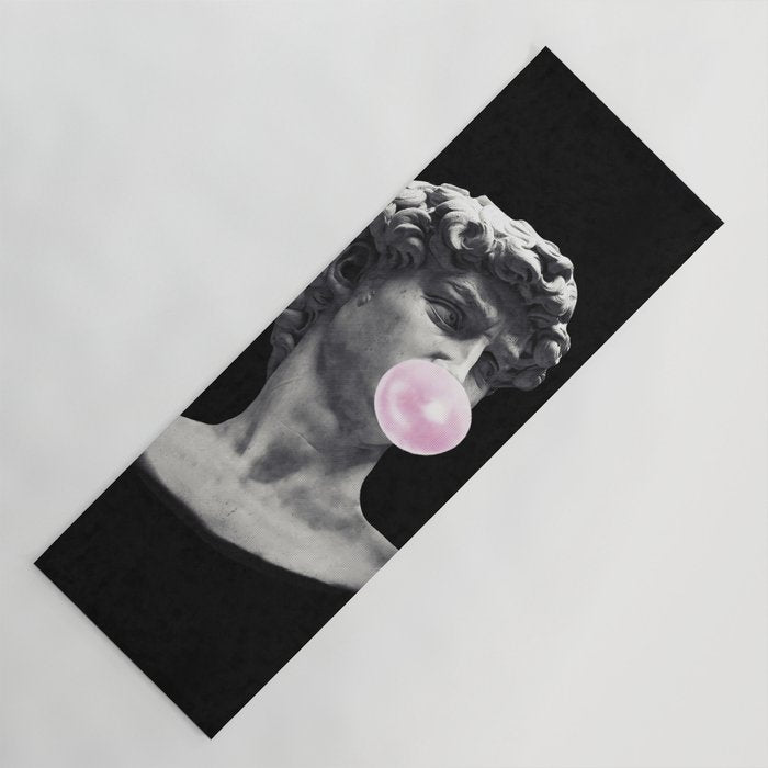 David blowing bubblegum bubble Yoga Mat Gallery Image 1