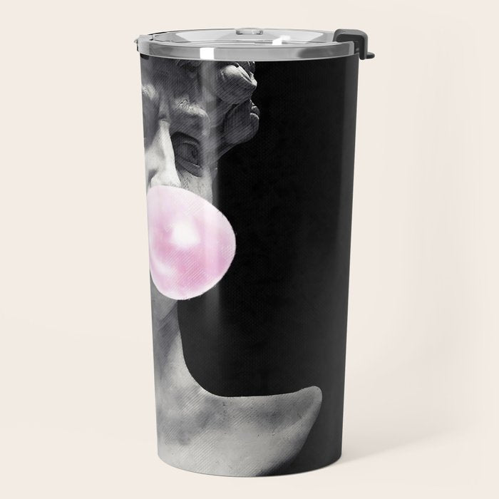 David blowing bubblegum bubble Travel Mug Gallery Image 2