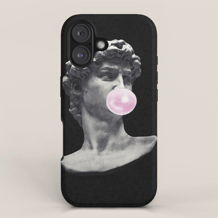 David blowing bubblegum bubble iPhone Case Gallery Image 1