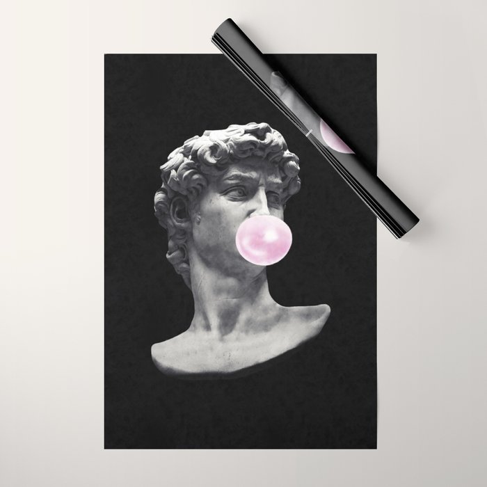 David blowing bubblegum bubble Wrapping Paper Gallery Image 1