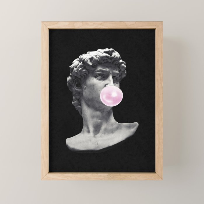 David blowing bubblegum bubble Mini Art Print Gallery Image 1