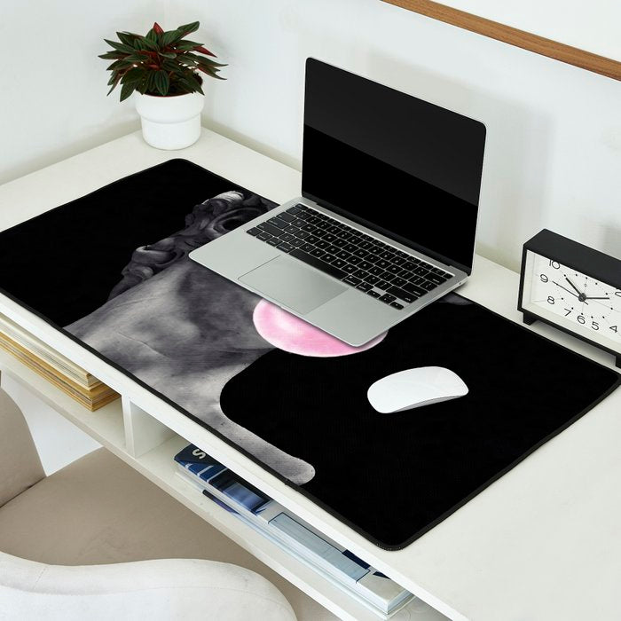 David blowing bubblegum bubble Desk Mat Gallery Image 2