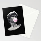 David blowing bubblegum bubble Stationery Card Gallery Image 2