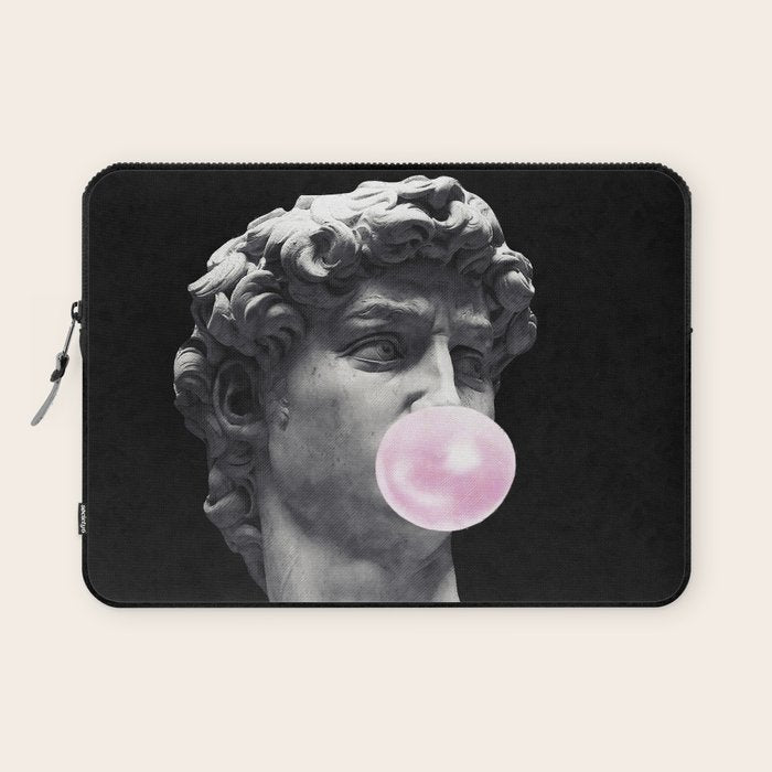 David blowing bubblegum bubble Laptop Sleeve Gallery Image 1