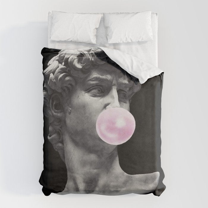 David blowing bubblegum bubble Duvet Cover Gallery Image 6