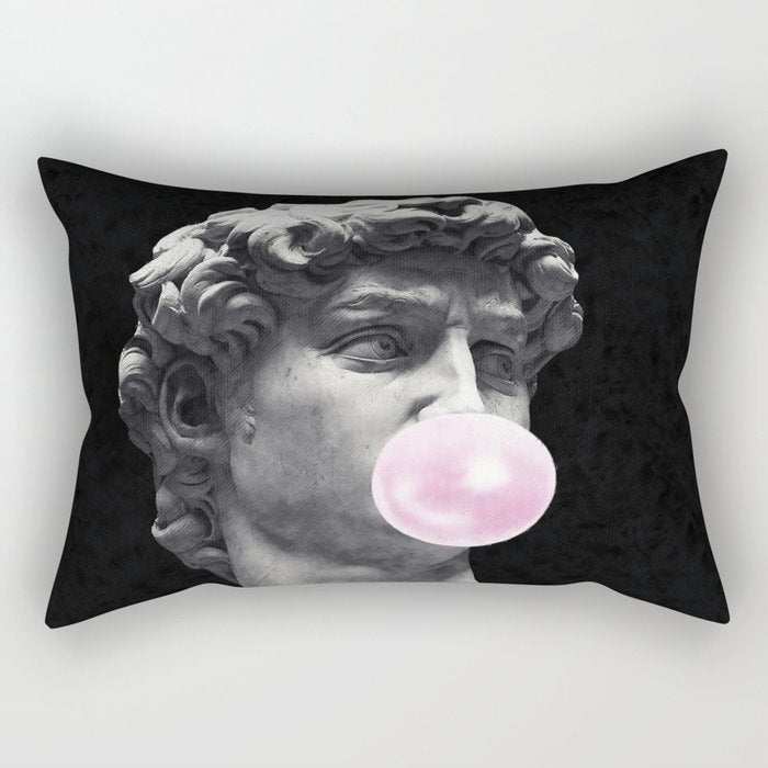 David blowing bubblegum bubble Rectangular Pillow Gallery Image 2