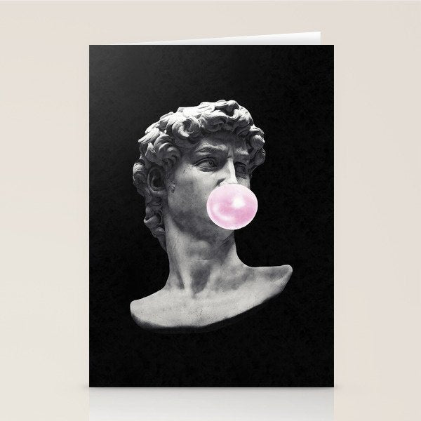 David blowing bubblegum bubble Stationery Card Gallery Image 2