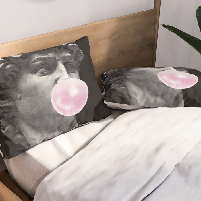 David blowing bubblegum bubble Pillow Sham Gallery Image 2