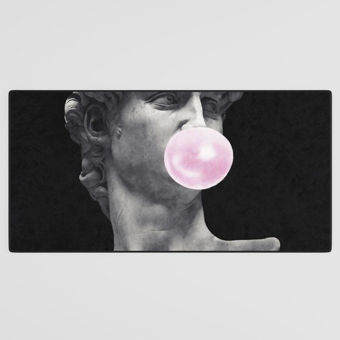David blowing bubblegum bubble Desk Mat Gallery Image 3