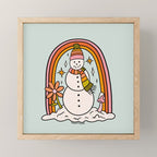 Rainbow Snowman Mini Art Print Gallery Image 1