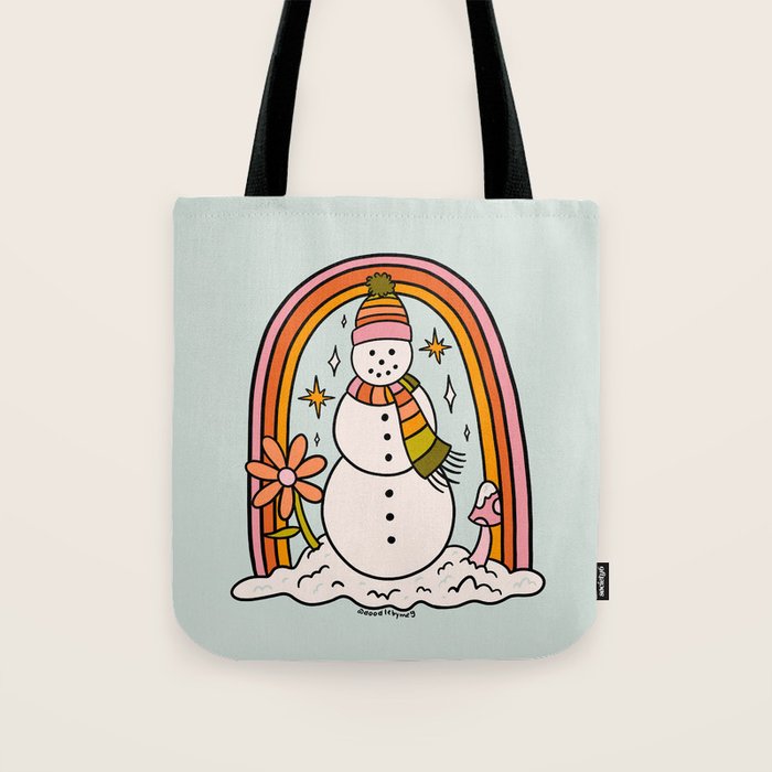 Rainbow Snowman Tote Bag Gallery Image 1
